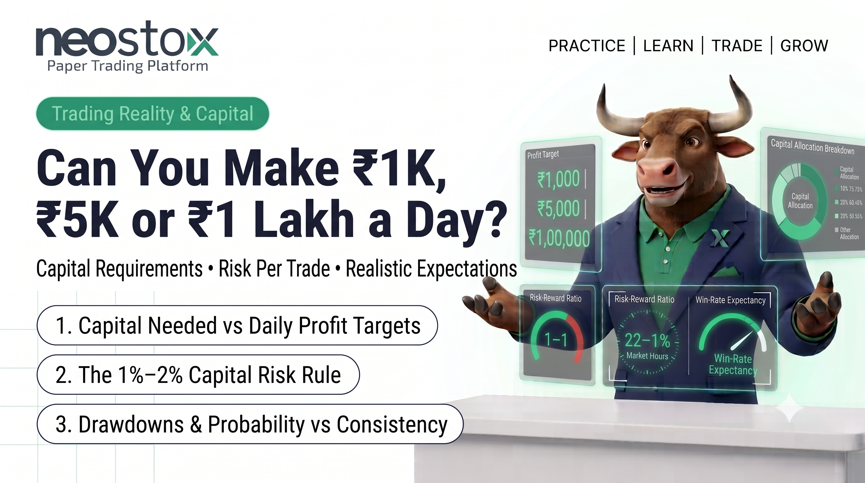 Can You Really Make ₹1,000, ₹5,000 or ₹1 Lakh a Day Trading? Realistic Returns, Risk and Why Traders Lose