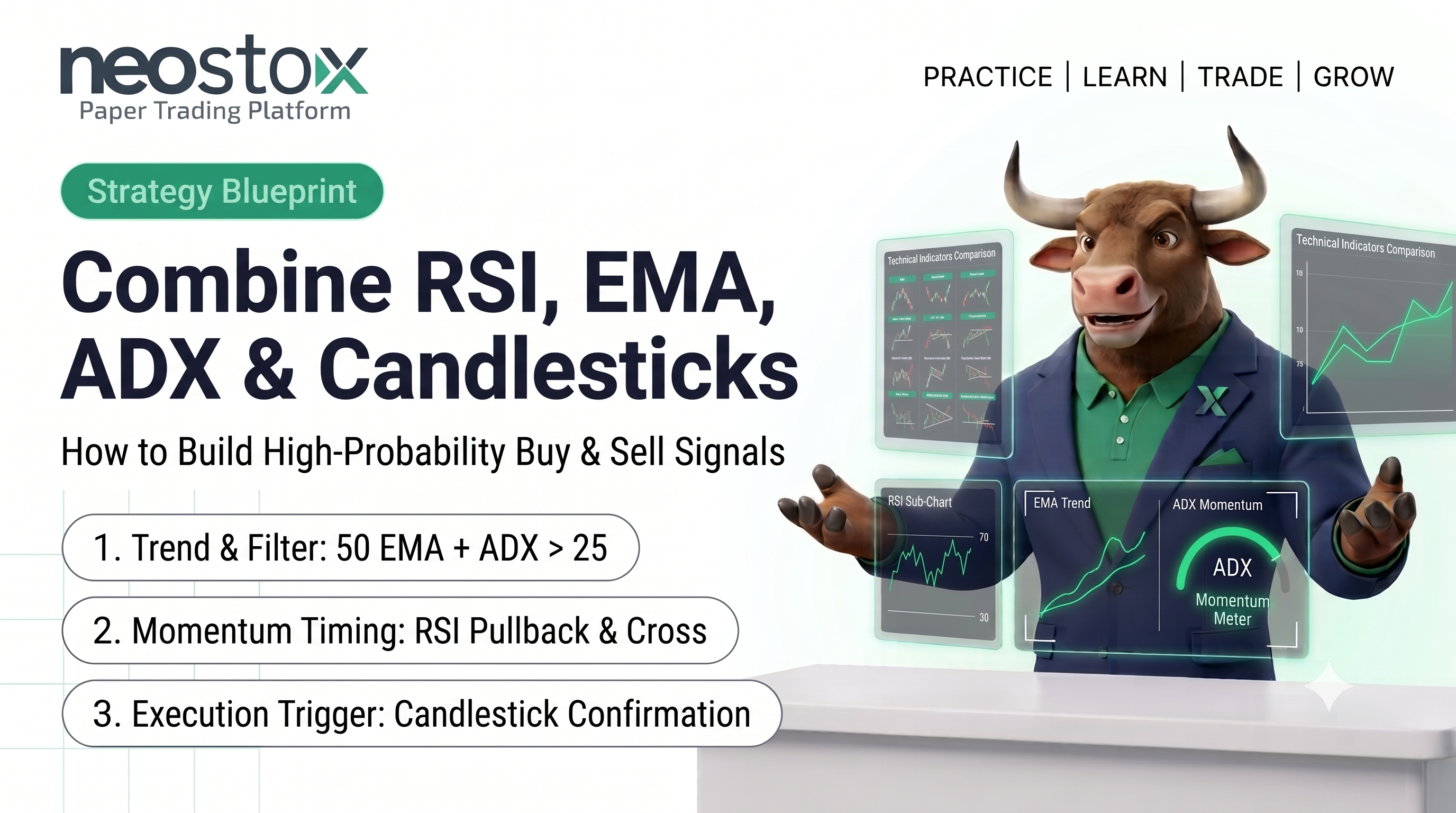 How Do You Combine RSI, EMA, ADX and Candlestick Patterns to Create Buy and Sell Signals?