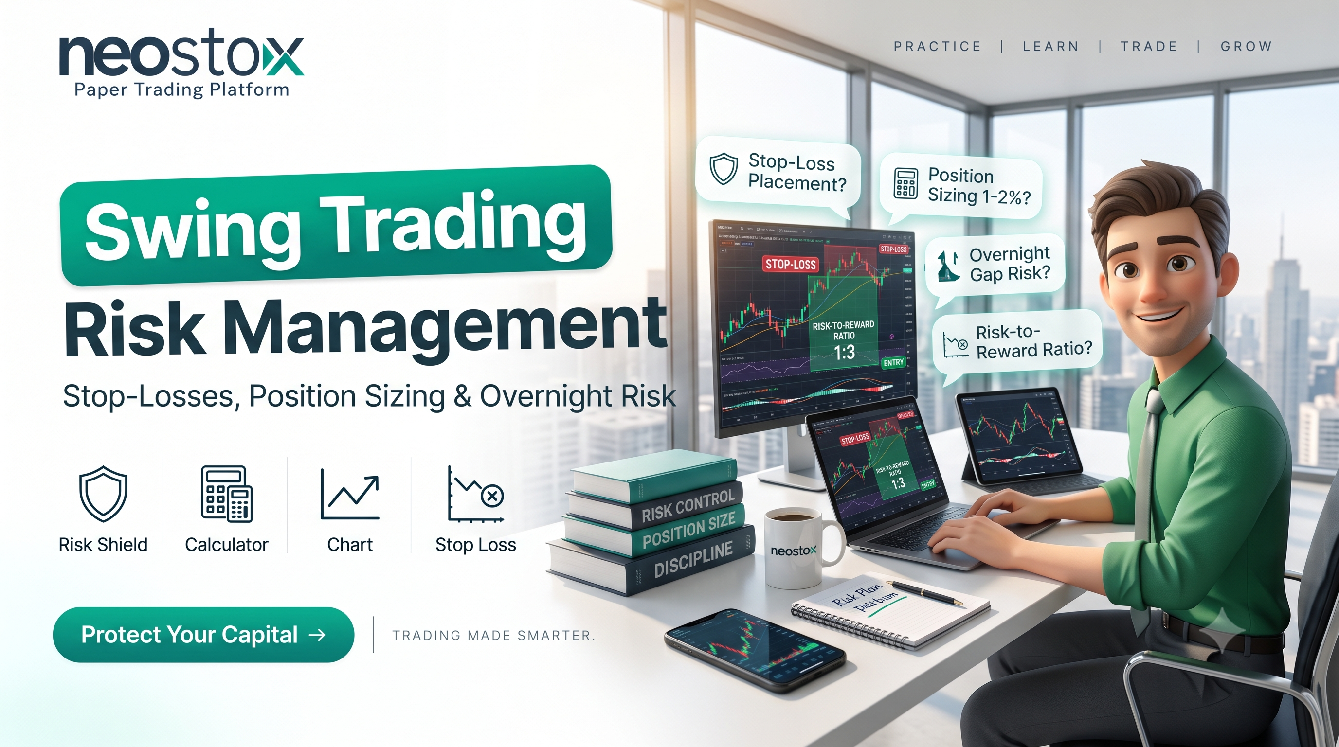 Swing Trading Risk Management: Stop-Losses, Position Sizing & Overnight Risk