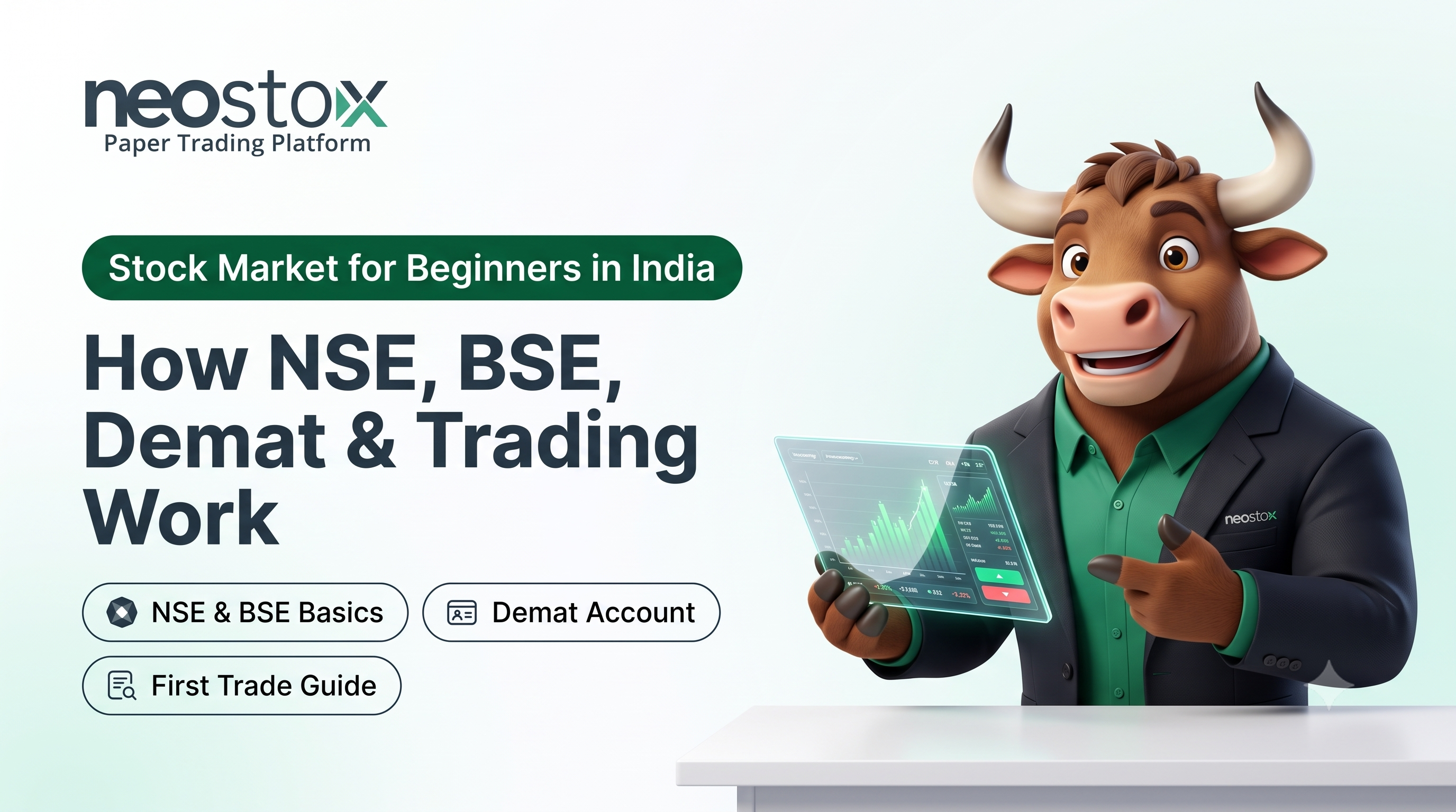 Stock Market for Beginners in India: How NSE, BSE, Demat Accounts and Trading Work